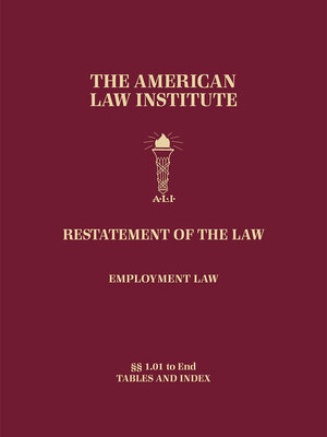 cover image of Restatement of the Law, Employment Law